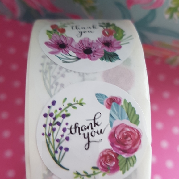 500 pcs Flowers Thank You Stickers 1" Inch - Picture 4 of 6